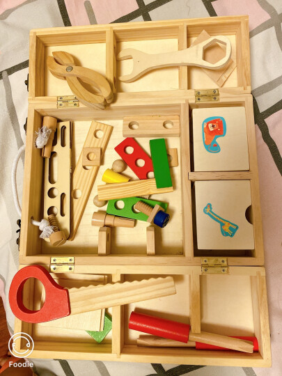 巧木匠儿童螺母组合玩具仿真工具箱生日礼物动手动脑早教木制过家家男孩拆装玩具3-4-5-6岁以上 组合工具箱 晒单图