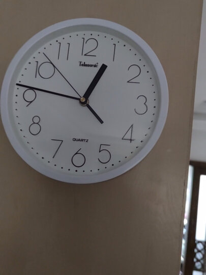 天王星（Telesonic）挂钟 客厅创意钟表现代简约安静钟时尚个性3D立体时钟卧室石英钟圆形挂表S9651-1白色 晒单图