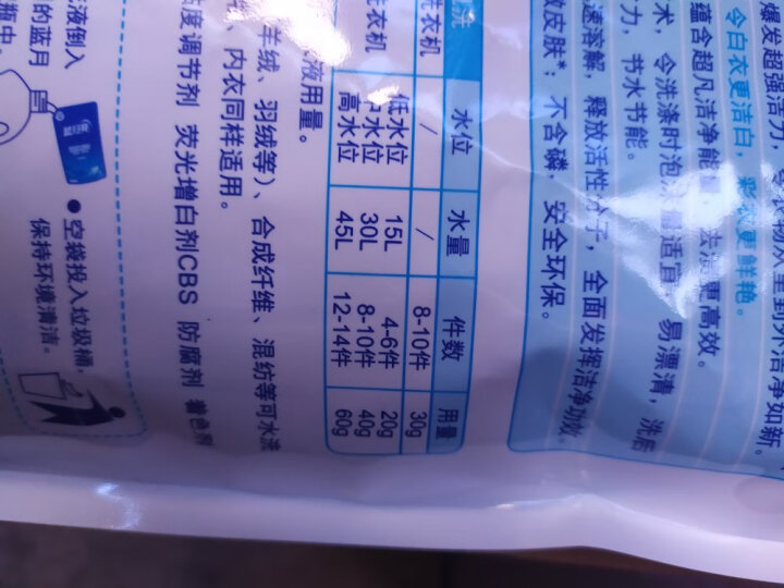 蓝月亮 洗衣液袋装亮白增艳1kg*6(薰衣草) 晒单图