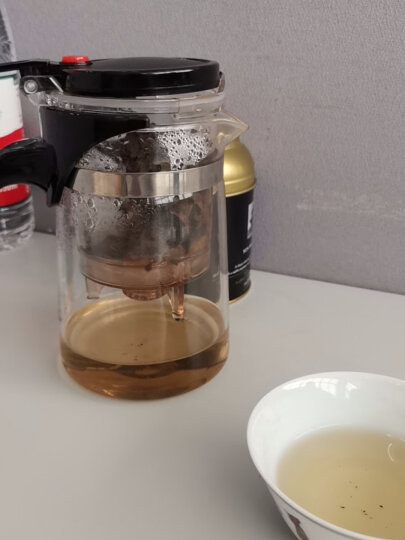 绿珠lvzhu 500ml茶壶玻璃茶具飘逸杯 按压式内胆过滤耐热大容量煮茶器家用办公养生泡茶壶A1043黑 晒单图