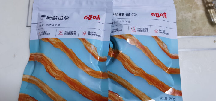 百草味即食肉类海鲜海味鱿鱼丝鱿鱼干休闲零食小吃 手撕鱿鱼条80g/袋 晒单图