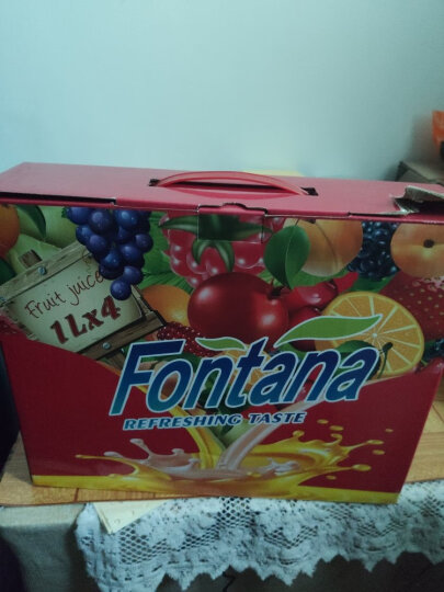 地中海塞浦路斯进口 芳塔娜（Fontana）苹果汁100%纯果汁 1L*4瓶 果汁饮料 整箱礼盒 晒单图