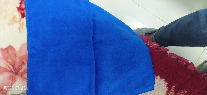 天气不错 超细纤维洗车毛巾擦车布玻璃清洁蓝色 30*70 加厚5条装 汽车用品 晒单图