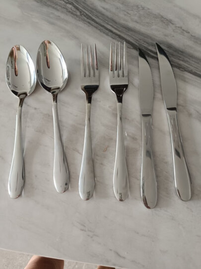 双枪（Suncha）不锈钢牛排刀叉勺西餐餐具加厚加长餐刀勺子叉子三件套刀组合装  晒单图
