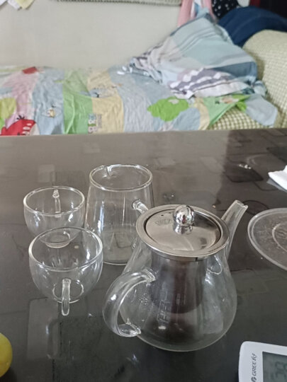 康韵 耐热玻璃茶具套装功夫茶具茶杯家用带过滤加厚耐高温玻璃泡茶壶透明花茶壶公道杯套装整套茶具 雅风壶直把杯+中平板茶盘套装 晒单图