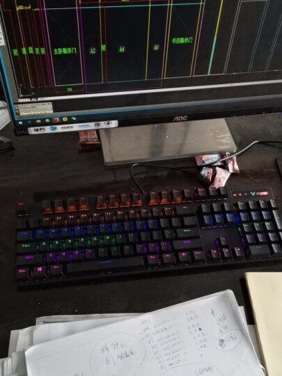 雷柏（Rapoo） V500PRO 机械键盘 有线键盘 游戏键盘 104键混光键盘 吃鸡键盘 电脑键盘 黑色 红轴 晒单图