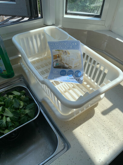 家の物语（KATEI STORY）日本进口沥水碗架厨房碗碟架沥水架塑料沥碗单层大容量放碗架家用 NO.2蓝色 晒单图