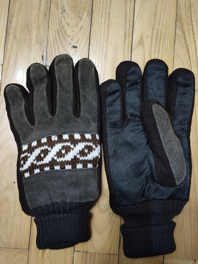 博沃尼克 冬季保暖手套加绒加厚学生户外骑行骑车手套 男士防寒防风手套 均码  咖啡色 晒单图