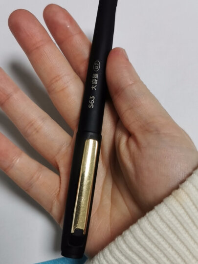 得力(deli)0.5mm黑色中性笔金属喷漆笔 子弹头签字笔 12支/盒 晒单图