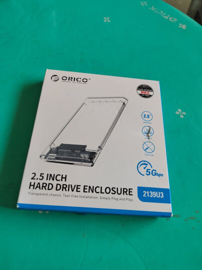 奥睿科(ORICO)Type-C移动硬盘盒2.5英寸SATA转USB3.0笔记本电脑外置盒机械固态ssd硬盘盒子 全透明2139C3 晒单图