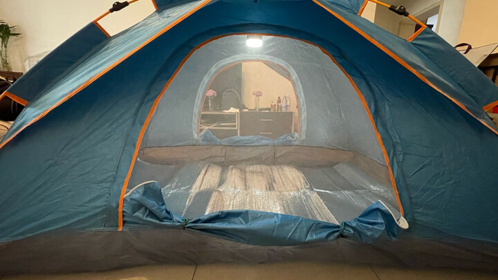 全自动户外帐篷双人防雨野外露营帐篷免搭建3-4人帐篷套装 套餐四（双人帐篷+防潮垫+充气枕+吊床+睡袋） 晒单图