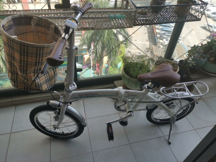 GOGOBIKE构构12寸男女式成人学生小型迷你便携超轻铝合金小轮折叠自行车 16寸天使 白色 晒单图