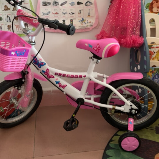 小龙哈彼（Happy dino）儿童自行车小女孩宝宝14寸山地单车脚踏车粉白LG1418Q-L-M108 晒单图