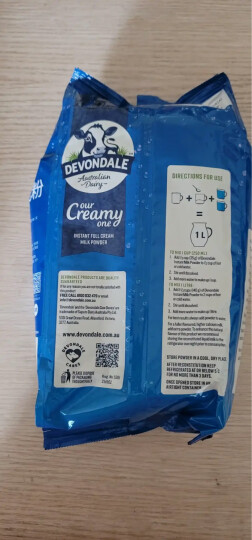 德运澳大利亚原装进口 调制乳粉1kg袋装 全脂成人奶粉 年货送礼 晒单图