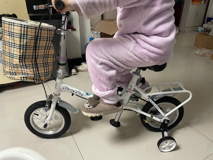 GOGOBIKE构构12寸迷你便携单速学生男女式通用可放后备箱小型折叠自行车 白色 晒单图