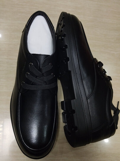 奥康（Aokang）男鞋男士商务休闲鞋英伦舒适低帮圆头系带皮鞋 黑色41码 晒单图