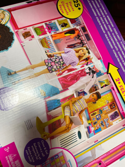 芭比Barbie芭比娃娃套装大礼盒梦幻衣橱闪亮度假屋女孩换装玩具 芭比设计搭配礼盒DKY29 晒单图
