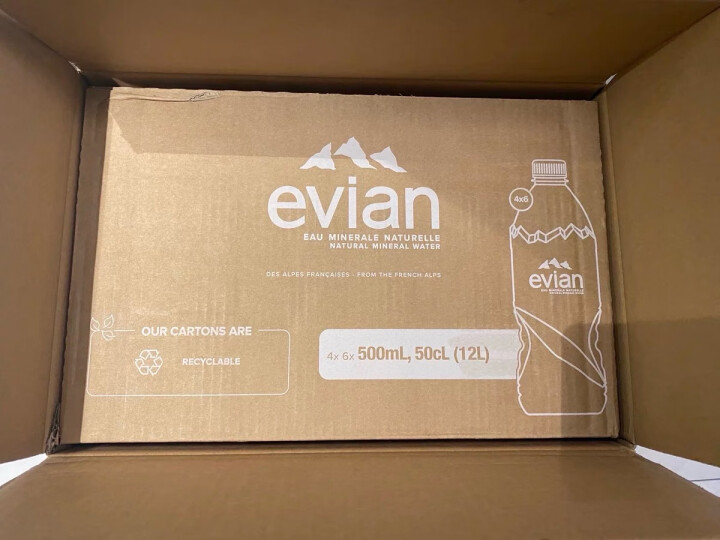 依云（evian）法国原装进口依云天然矿泉水 饮用水 330ml*1瓶/箱玻璃瓶 晒单图