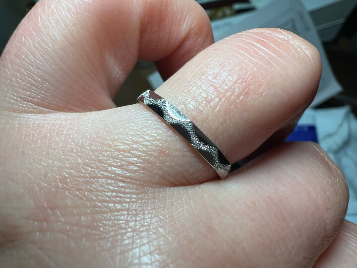 谢瑞麟（TSL）铂金戒指Pt950白金戒指结婚对戒戒指女戒素圈AF233 12号手圈 晒单图