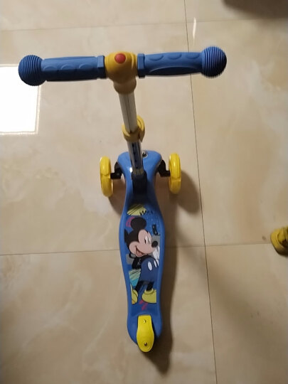 迪士尼滑板车儿童四轮闪光一键拆卸可调节初学宝宝适用男女童滑滑车 升级款一键折叠汽车款 晒单图