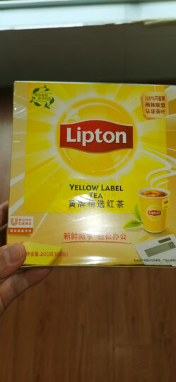 立顿Lipton 红茶叶 奶茶原料 黄牌精选经典 办公室下午茶 袋泡茶包 2g*100包 晒单图