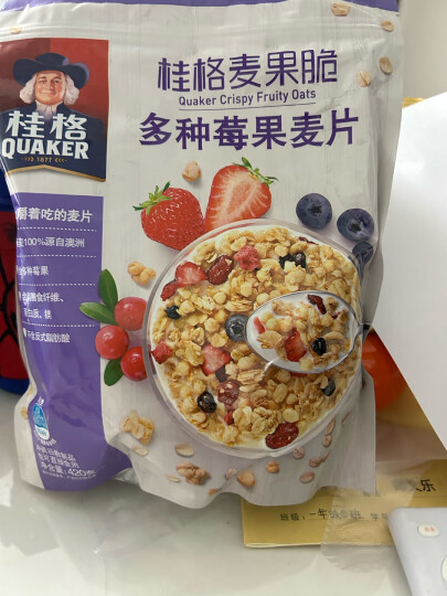 桂格（QUAKER）多种莓果燕麦片420克 麦果脆系列 早餐搭配 烘焙麦片 晒单图