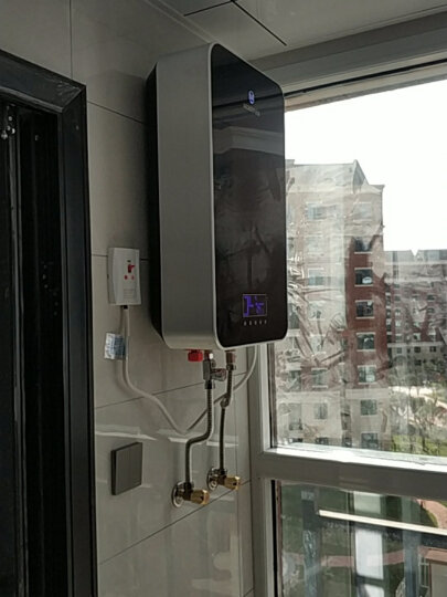 沐克（MOKER）电热水器 全智能恒温声控解放双手 即热式家用电热水器淋浴洗澡立式双胆速热储水大水量 X3-16L/5.5KW/黑色 晒单图