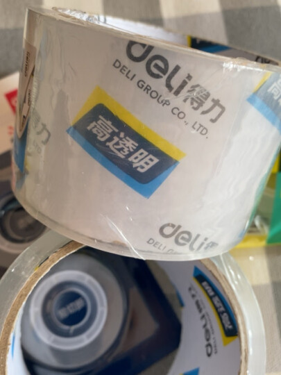 得力(deli)高品质高透明封箱胶带打包胶带 60mm*40y*50um(36.6m/卷) 1卷装 办公用品 30367 晒单图