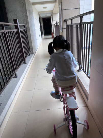 永久 (FOREVER)儿童自行车3-6-9岁女款宝宝童车14/16寸小孩公主款女童两轮脚踏车单车可拆辅助轮 白粉色 晒单图