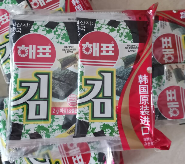 海牌菁品 韩国进口 原味海苔2g*32包 寿司即食紫菜64g四大袋 儿童零食礼物 晒单图