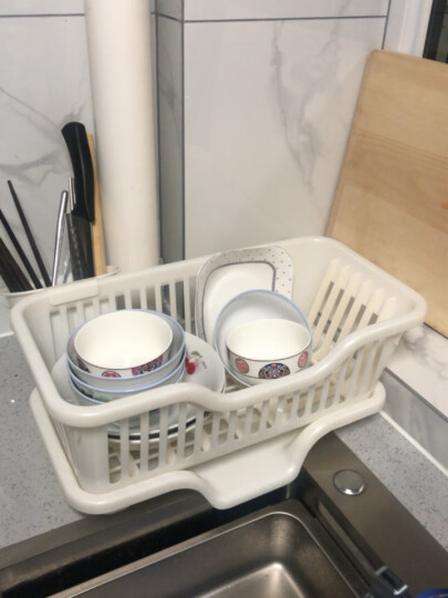 家の物语（KATEI STORY）日本进口沥水碗架厨房碗碟架沥水架塑料沥碗单层大容量放碗架家用 NO.3白色 晒单图
