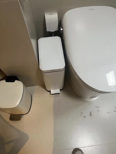 Snughome不锈钢垃圾桶长方形家用脚踏式带盖大号厨房卫生间客厅办公室厕所双层 10L 哑光白（新款） 晒单图