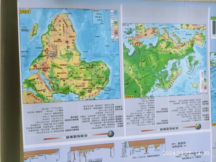 中国·世界地理地图（套装全2册 防水 耐折 撕不烂地图）0.87米*0.6米 晒单图