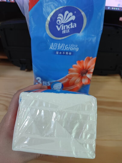 维达（Vinda）抽纸 超韧3层130抽*6包S码 湿水不易破 卫生纸 纸巾 餐巾纸  晒单图