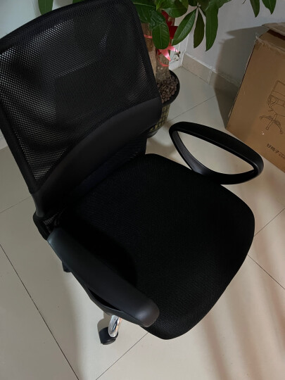 联丰（LIANFENG）电脑椅 办公椅子 家用转椅网布职员椅 W-128DS 黑 晒单图