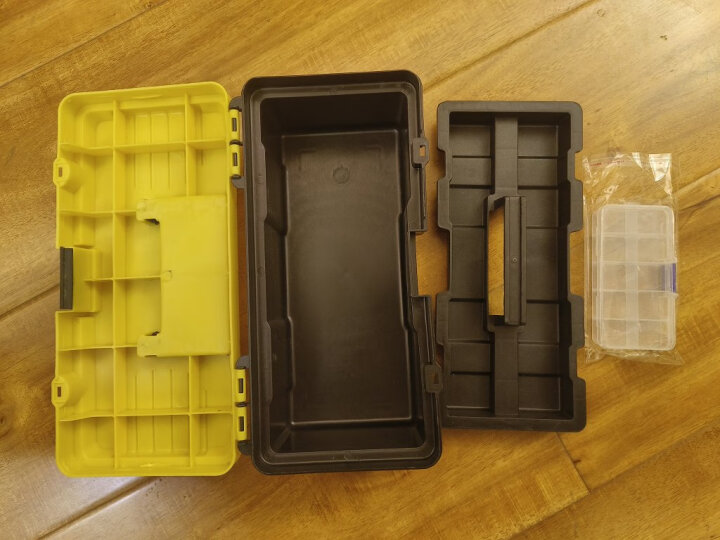 艾瑞泽工具箱收纳箱环保材质家用多功能五金维修盒车载零件箱塑料手提箱 F141 10格零件盒 晒单图