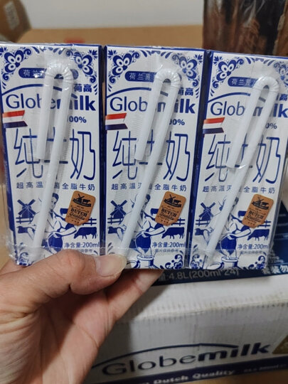 荷高（Globemilk）荷兰原装进口 3.7g优蛋白全脂纯牛奶 200ml*24 高钙营养早餐奶 晒单图