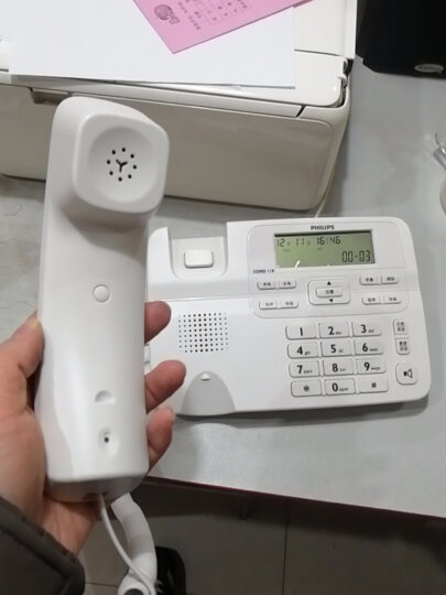 飞利浦(PHILIPS）电话机座机 固定电话 办公家用 来电显示 双接口 免电池 CORD118白色 晒单图
