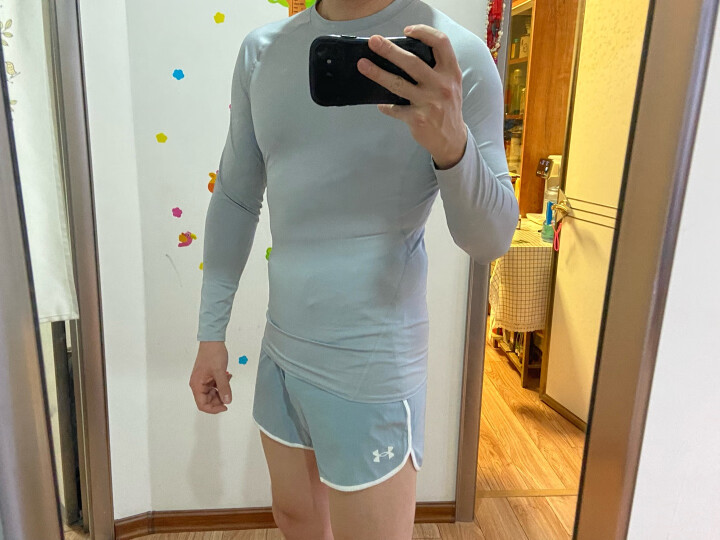 安德玛官方UA Armour男子运动长袖紧身衣Under Armour1257471 深蓝色410 XXL 晒单图