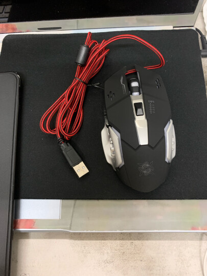 沃野发光静轻音游戏鼠标有线笔记本台式机电脑USB家用办公绝地求生宏鼠标自定义可编程加重电竞 轻量化洞洞鼠皎月白（L100） 晒单图