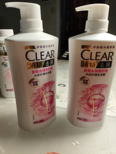 清扬（CLEAR）去屑洗发水组套 多效水润型720g*2+200g 柔顺保湿头皮护理玻尿酸 晒单图
