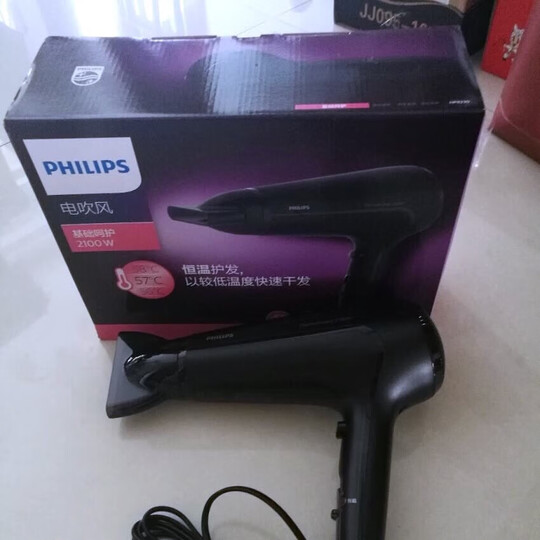 飞利浦(PHILIPS)电吹风机 恒温护发负离子 2200瓦强劲风力HP8237荣耀红高颜值吹风筒 晒单图