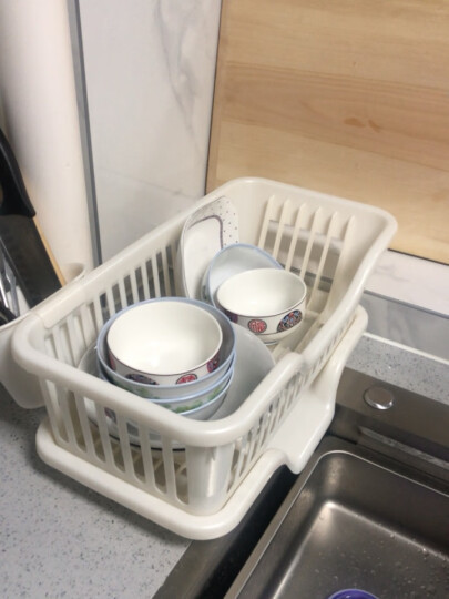 家の物语（KATEI STORY）日本进口沥水碗架厨房碗碟架沥水架塑料沥碗单层大容量放碗架家用 NO.3白色 晒单图