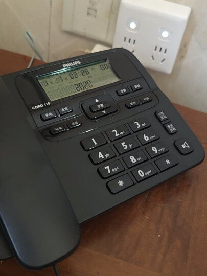 飞利浦（PHILIPS）电话机座机 固定电话 办公家用 家庭有线电话 来电显示 双接口 免电池 CORD118黑色 晒单图