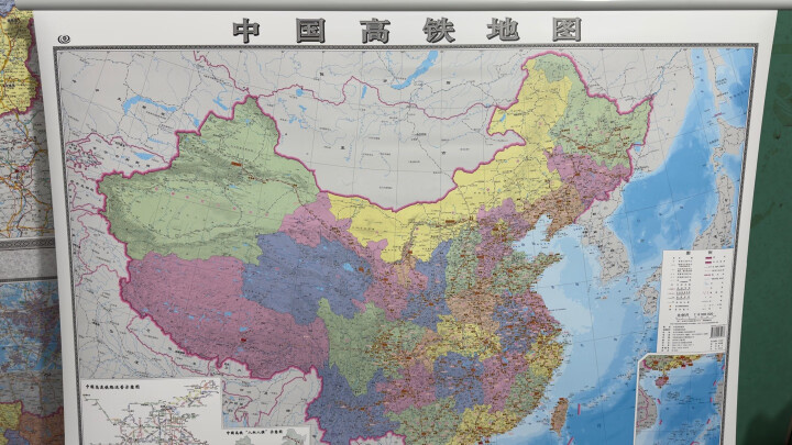 欧式复古地图：中国+世界地图挂图（1.1米*0.8米 仿古地图装饰画挂画 赠3M贴胶 套装2张） 晒单图