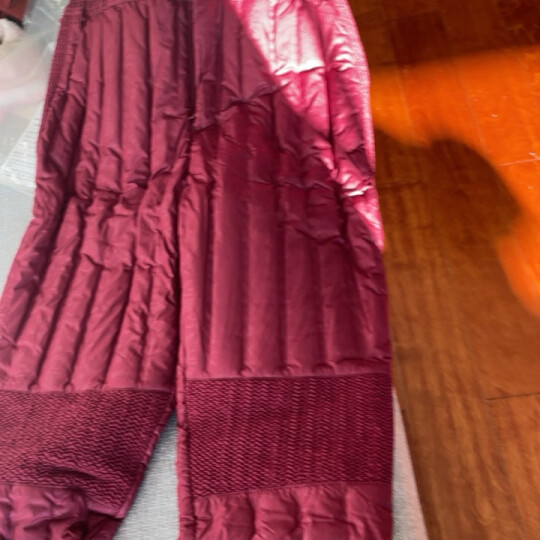 雅鹿中年老年羽绒裤女内胆冬季90白鸭绒弹力高腰裤内穿裤子 紫色玫瑰花（膝部有盖） XL 晒单图