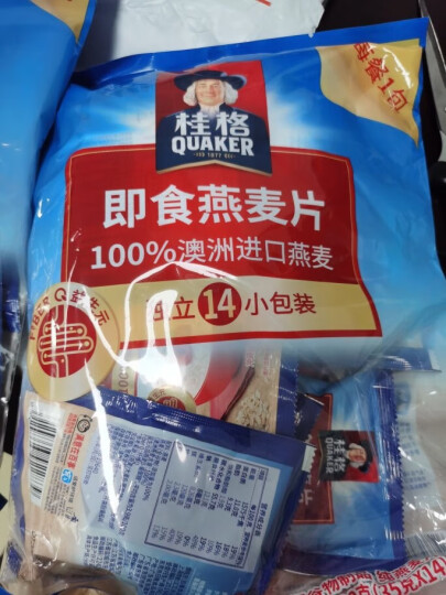 桂格（QUAKER）牛奶高钙燕麦片540g（27g*20袋） 早餐搭配 醇香系列 晒单图