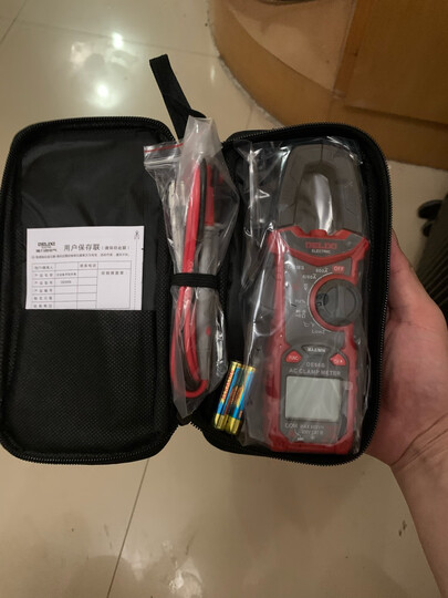 德力西电气钳形表数字交流钳型表 电流表自动量程电容电工表家用多功能表 2008A 温度频率自动（带表包） 晒单图