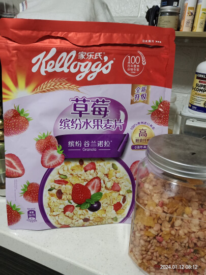 家乐氏（Kellogg’s）草莓缤纷水果麦片712g  代餐早餐冲饮谷物麦片 晒单图