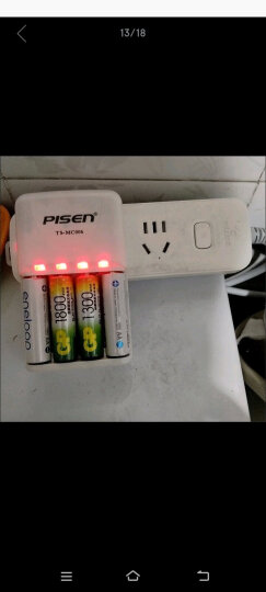 品胜（PISEN） 镍氢可充电电池 7号5号2500毫安2粒 五号七号适用于话筒相机玩具遥控器 5号(2300mAh)/2粒装 标配+5号/7号标准充电器（四通道） 晒单图